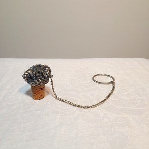 Pewter wine bottle stopper